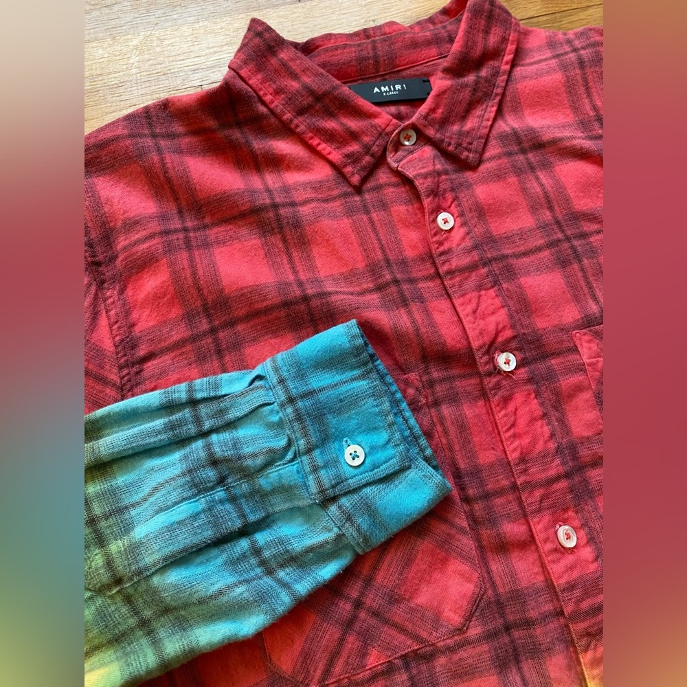 AMIRI Red, Yellow, and Blue Plaid Shirt - Picture 4 of 4